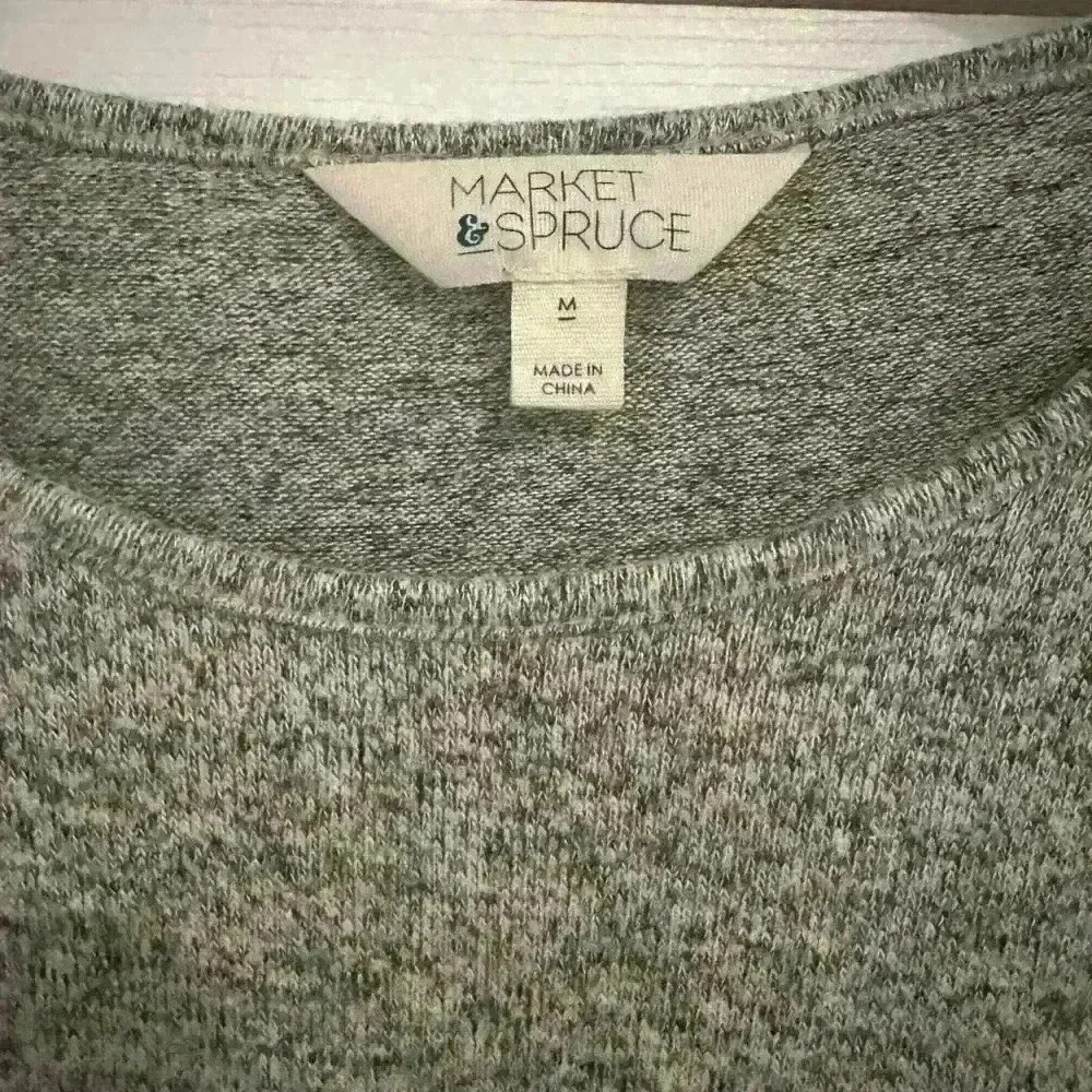 Super Soft Heather grey Long Sleeve Top - Size Medium - Picture 2 of 3